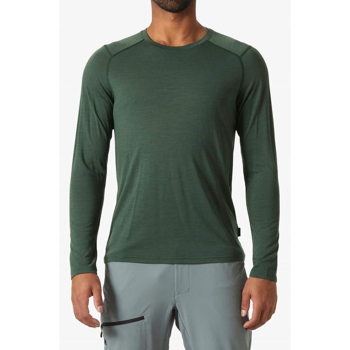 Bluza sport barbati, Helly Hansen, Durawool Crew LS, verde
