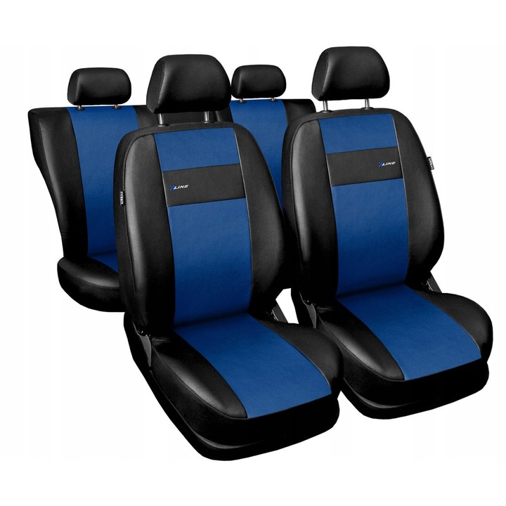Huse auto Auto-dekor set 4 piese pentru Peugeot 2008 (2013-2019), culoare albastra, material artificial, cu sistem VARIO+