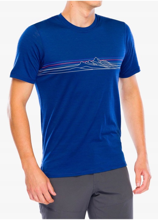 Tricou barbati, Patagonia, albastru, lana merinos, S INTL