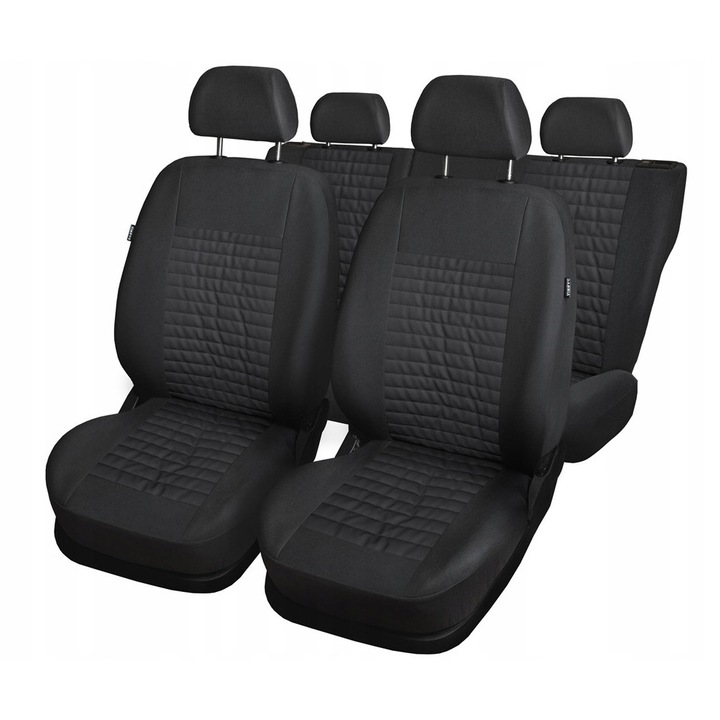 Huse auto, Auto-dekor, set modern, 2 huse pentru scaune fata, 1 husa pentru bancheta spate, 1 husa pentru spatarul banchetei, 5 huse pentru tetiera, gri, pentru Chevrolet Epica (2006-2012)