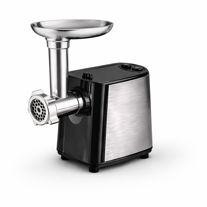Masina De Tocat Carne Electrica, Multifunctionala, Inox, Negru, 1200W, Tocare Rapida, Reverse, Accesorii Carnati, Kubbe, 3 Site Taiere 3mm 5mm 7mm, Usor De Curatat, Sistem Protectie Supraincalzire, Puternic, Profesional, Bucatarie, COMPANIERO