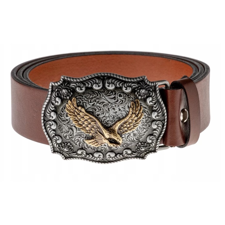 Curea din piele BOR HUNTER ELEGANCE - Little Brown Eagle-120