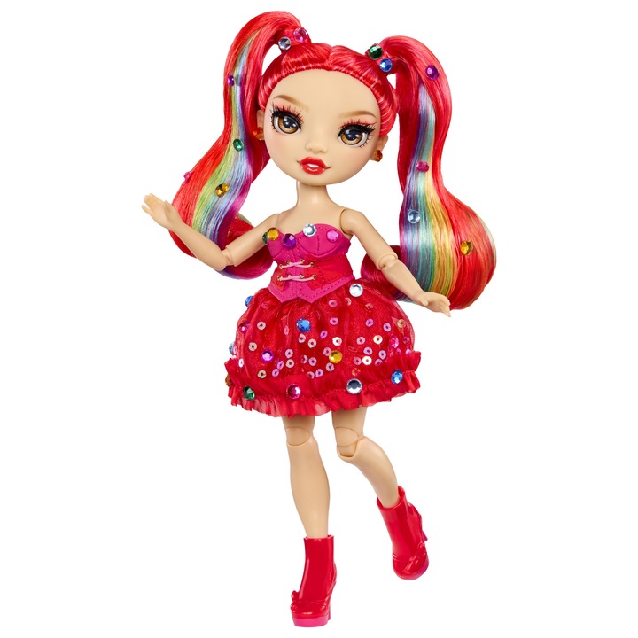 MGA Be Dazzling Vivienne Rouge baba, 28cm, piros, kiegészítő szettel