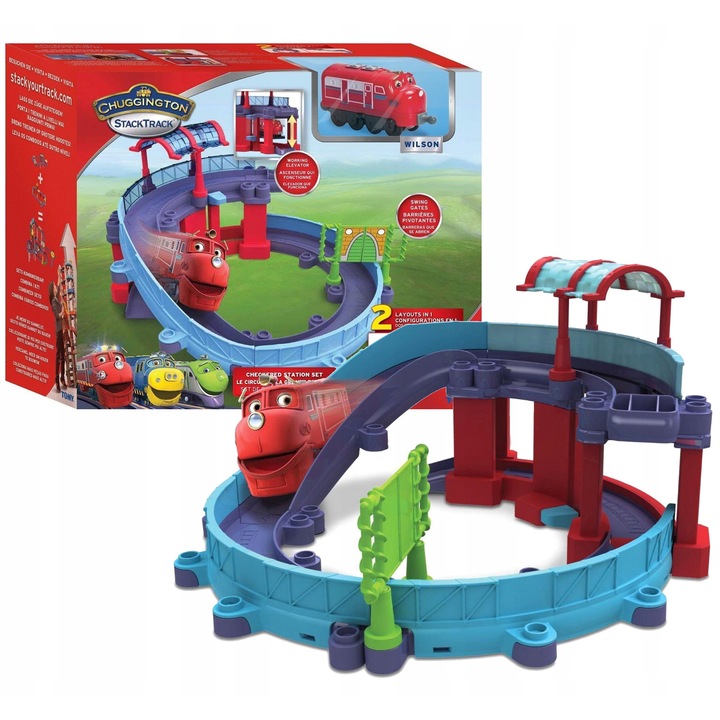 Statie de joaca si locomotiva Wilson, Chuggington, 3 ani +, multicolor