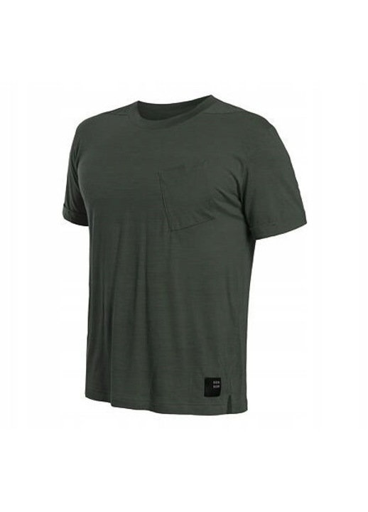 Férfi póló, Merino Air Traveller, olívazöld, merinó gyapjú