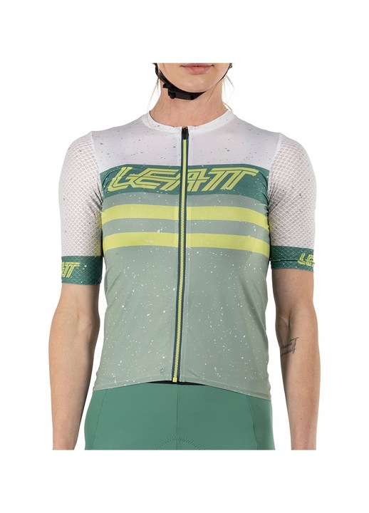 Tricou ciclism dama Leatt MTB Endurance 6.0, elastic, protectie solara UPF 50+, verde