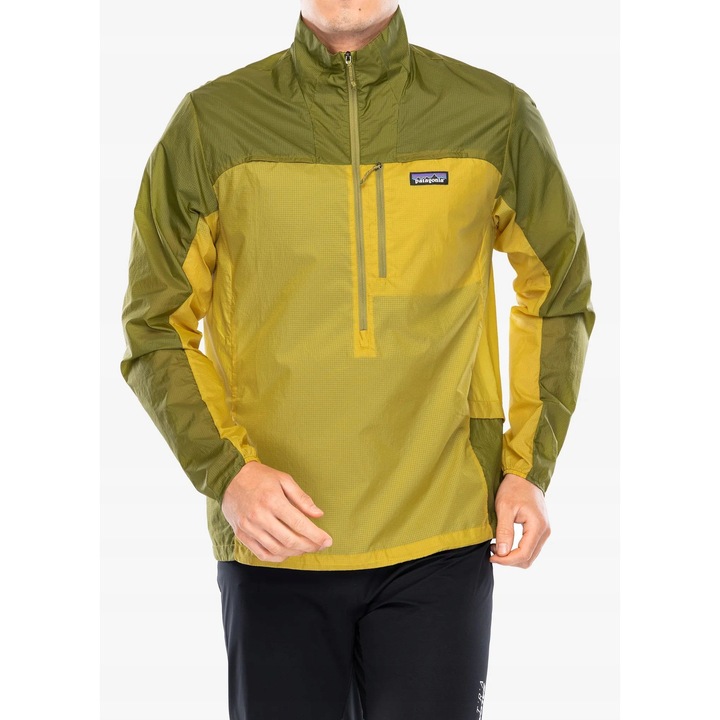 Bluza de alergare Patagonia Houdini Stash, impermeabila, verde, nylon