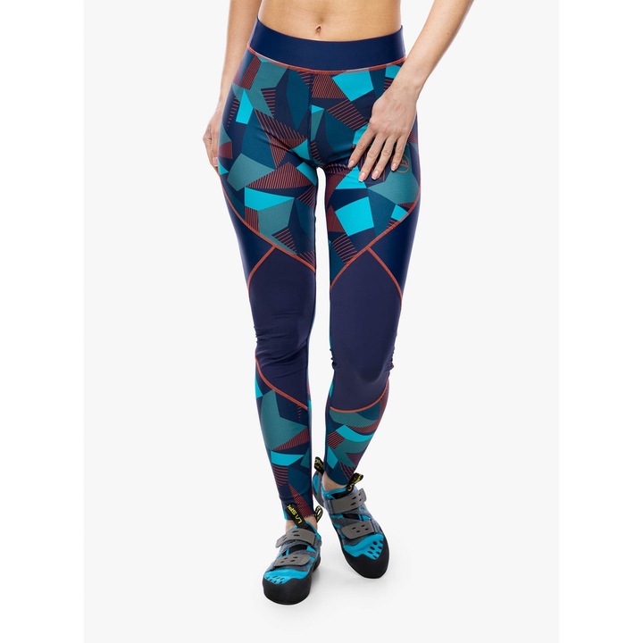 Colanti de alpinism La Sportiva Dimension Tights, bleumarin, materiale reciclate, proprietati antibacteriene, S INTL