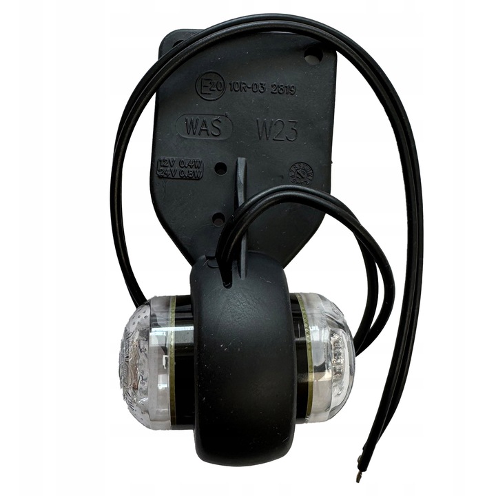 Set 2x Lampa obrysowa LED rotunda rosu-alb, Polcar, 44mm, 12/24V