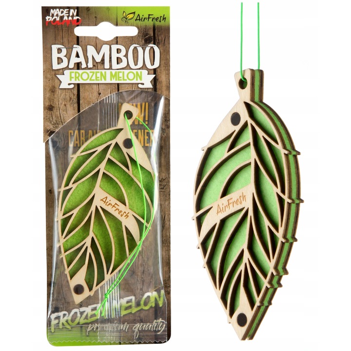 Odorizant auto AirFresh, colectia Bamboo, Frozen Melon, 10 bucati, 9mm