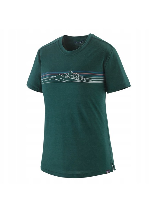 Tricou dama Patagonia Cap Cool Merino Graphic, dungi, verde, merino, S INTL