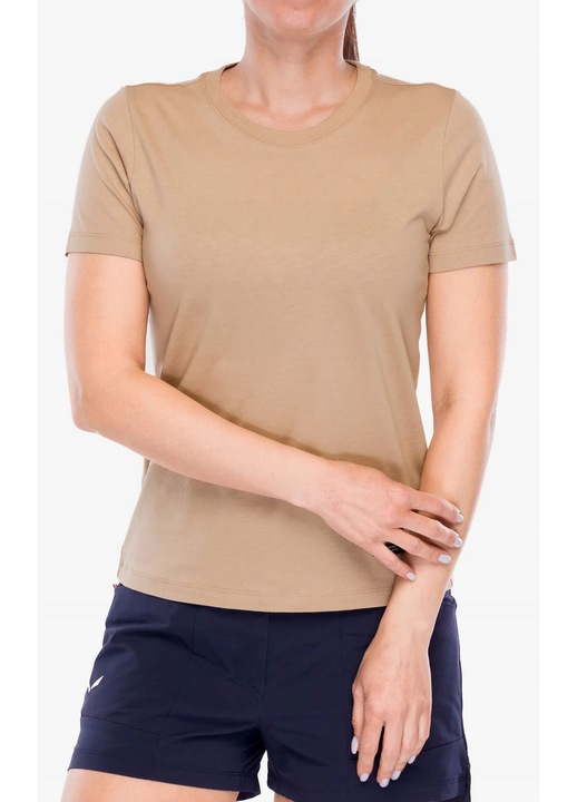 Tricou dama, SALEWA, Eagle Logo Patch, bej, bumbac