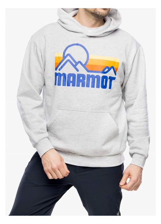 Hanorac sport barbati Marmot Coastal, multicolor, bumbac si material sintetic, gluga ajustabila, buzunar tip cangur, S INTL