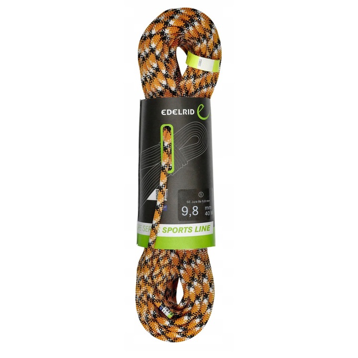 Lina dinamica Edelrid SE Jura 9,8 mm 40 m, pentru escalada, tehnologie Thermo Shield, 3D Lap Coil, multicolor