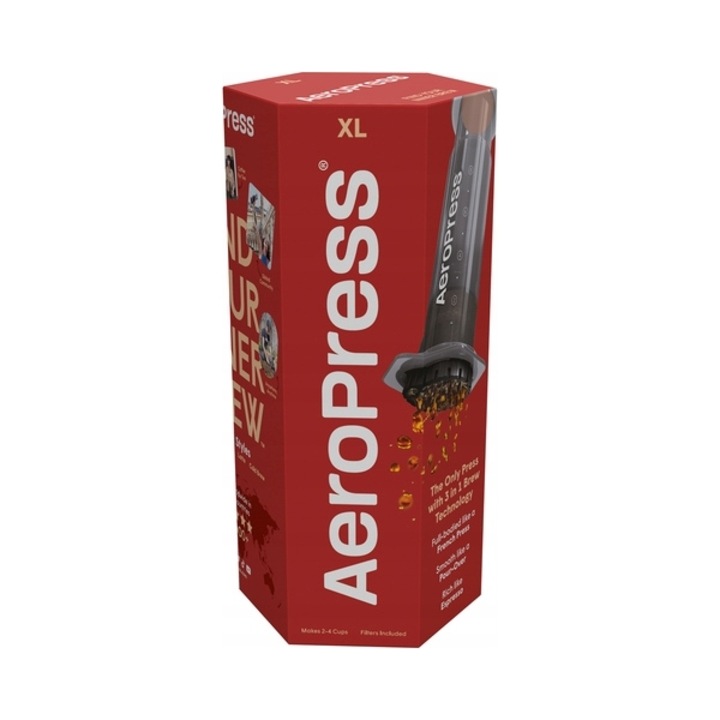 Zaparzator de cafea AeroPress XL, capacitate 500 ml, carafa Tritan 600 ml, include 100 filtre de hartie, polipropilena