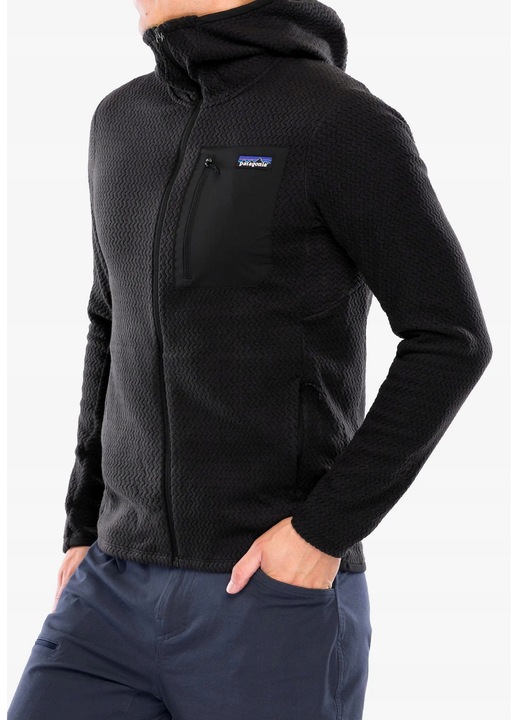 Hanorac Patagonia R1 Air Full-Zip Hoody, negru, fleece, gluga integrata, M INTL