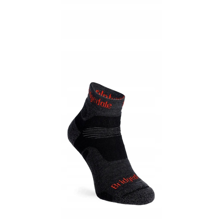 Sosete trekking Bridgedale Hike Midweight Performance Ankle, grafit/orange, marimea 48, 1 pereche