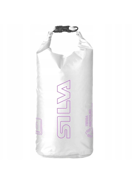 Водоустойчива чанта Silva Terra Dry Bag 6L, бял/лилав, рециклиран материал, компактни размери