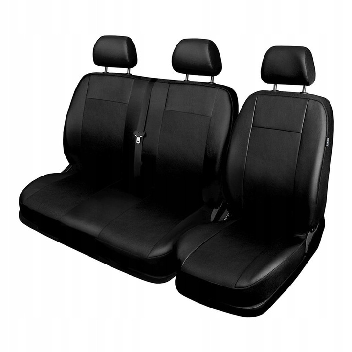 Huse auto Auto-dekor, set 2+1, ecopiele, negru, pentru Renault Trafic