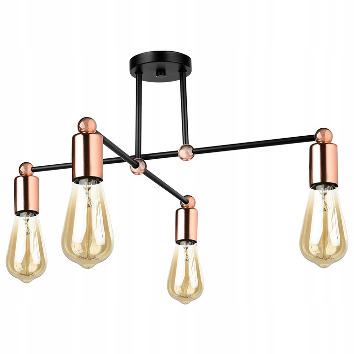 Lampa suspendata LEDLUX LX-1118, neagra, 4x E27, design modern, dimensiuni nedefinite