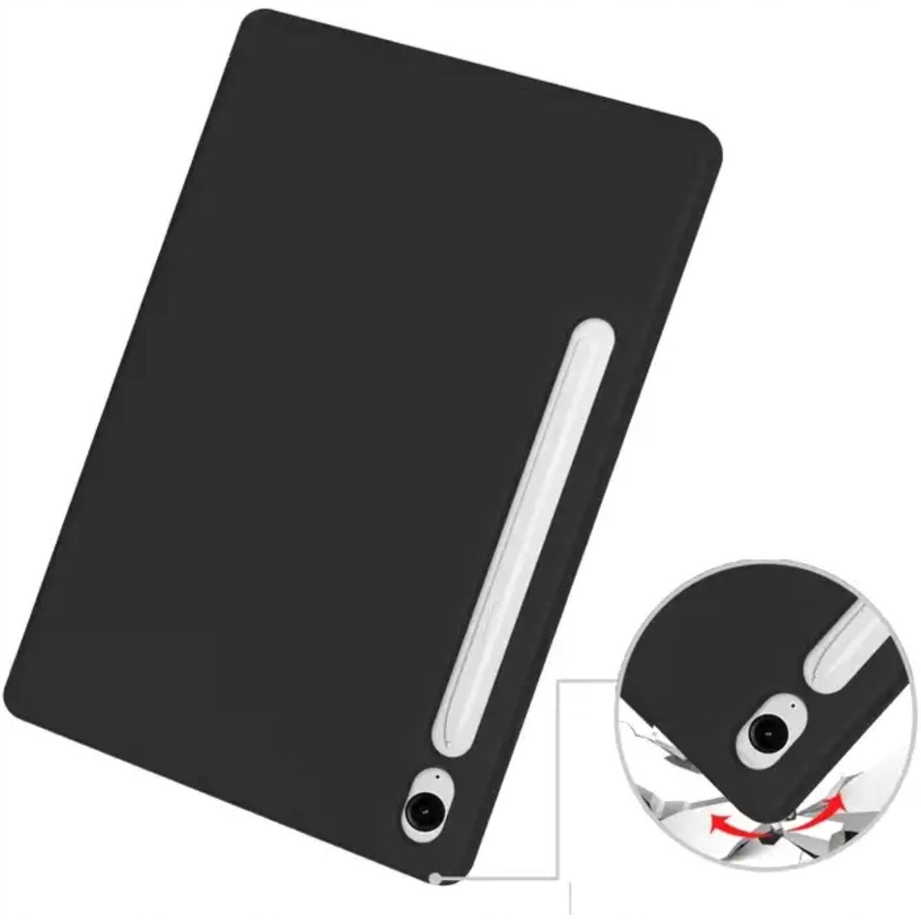 Husa tableta EtuiTab pentru Samsung Galaxy Tab S9 FE 10.9, ecologica, cu suport, loc pentru stylus, neagra