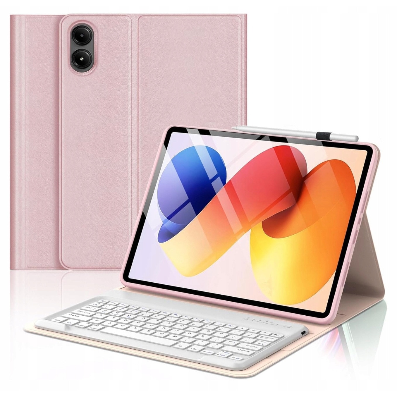Husa tableta cu tastatura Bluetooth pentru Xiaomi Redmi Pad PRO 12.1" / Redmi Pad 2 PRO 12.1" / POCO Pad M1, roz, set