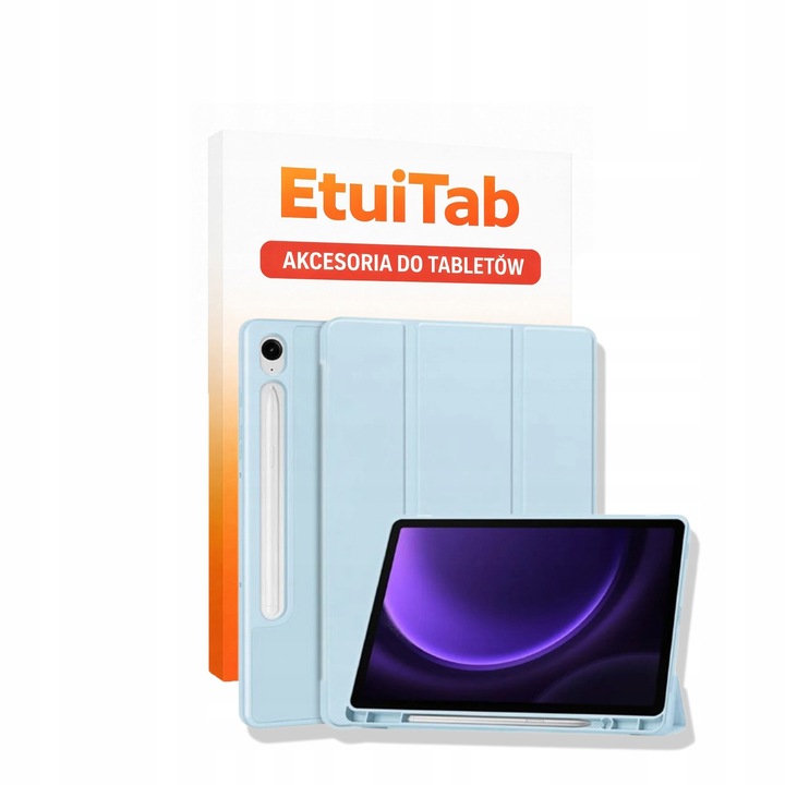 EtuiTab tablettok Samsung Galaxy Tab S9 FE 10.9-hez, környezetbarát, állvánnyal, ceruzatartóval, fekete