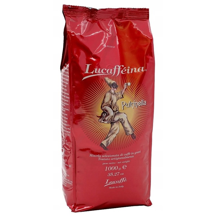 Cafea boabe Lucaffe Pulcinella 1kg, 80% Arabica, 20% Robusta