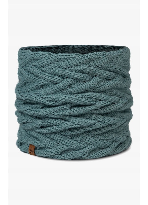 Esarfa dama Buff, model Knitted&Fleece, culoare albastru sticla