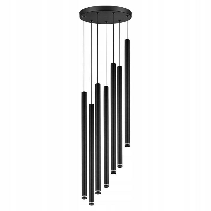 LEDLUX полилей, модел Tuba Sopel, 7x G9, матово черен, 114x30см