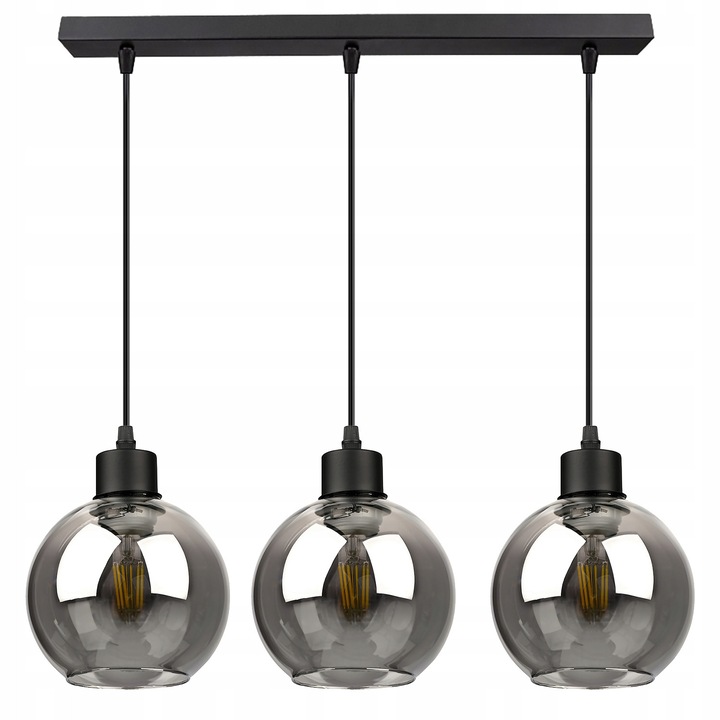 Lampa suspendata LEDLUX LX-1141, metal, sticla, 3x60W, inaltime reglabila 25-90cm, design modern