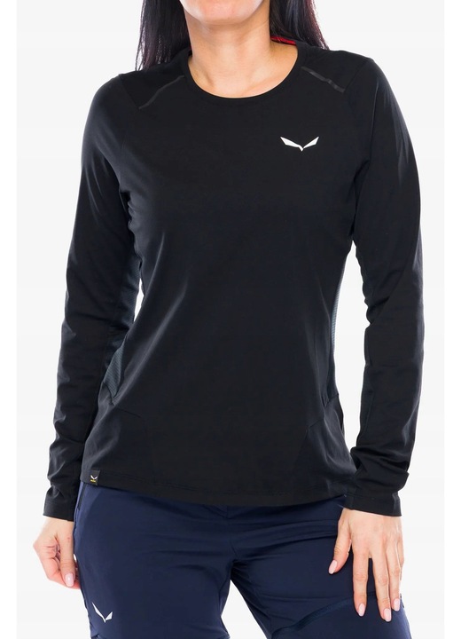 Tricou sport dama SALEWA Pedroc Dry Tee, negru, pentru alergare, S INTL
