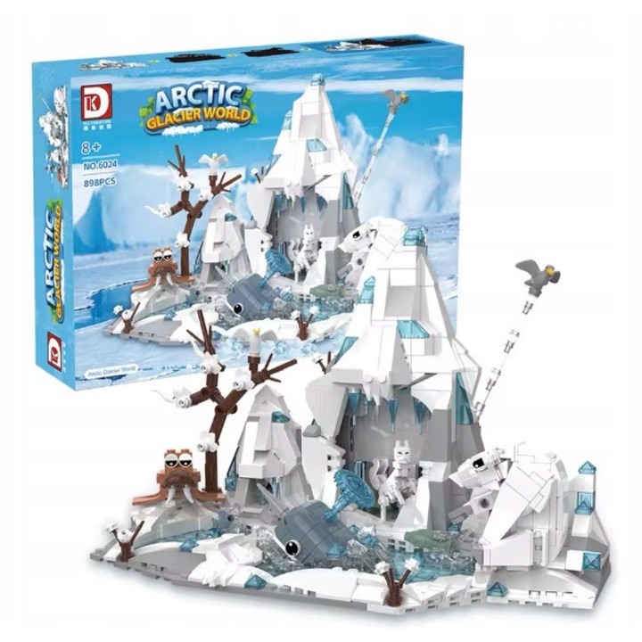 Set de constructie Klocki Dzikie Zwierzeta, animale arctice, urs mobil