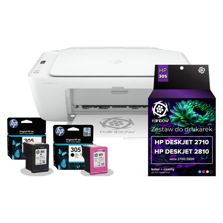 Imprimanta multifunctionala HP DeskJet 2820e, color, WiFi, set cu tusuri si kit de umplere