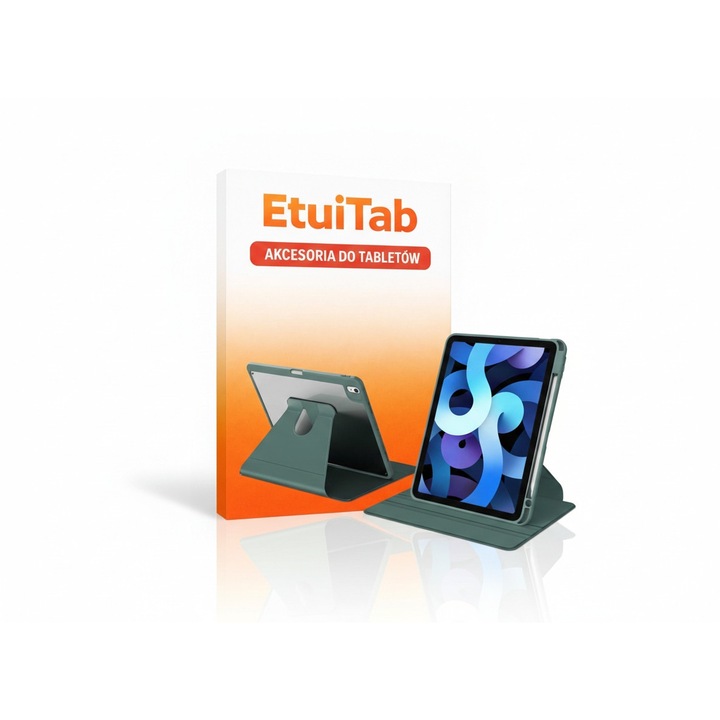 Husa tableta EtuiTab 360 pentru Apple iPad 10.9 10 GEN 2022 / iPad 11 A16 11GEN 2025, loc pentru stylus, verde inchis