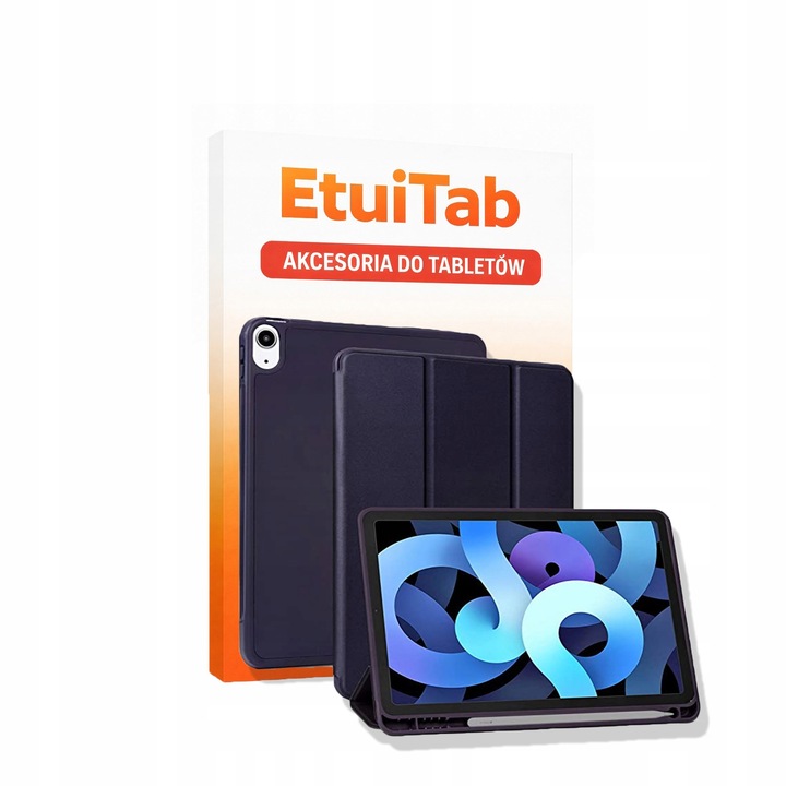 EtuiTab tablettok Apple iPad Air 5 10.9 2022-hez, ceruza tartóval, környezetbarát, sötétkék