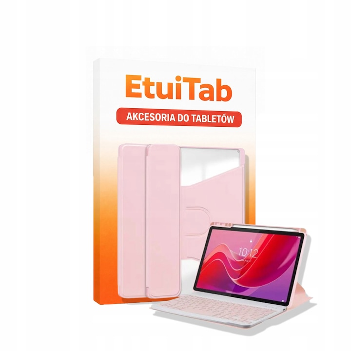 Husa tableta cu tastatura Bluetooth EtuiTab pentru Lenovo Idea Tab ZAFR0378PL 11", roz, 18mm grosime, functie suport