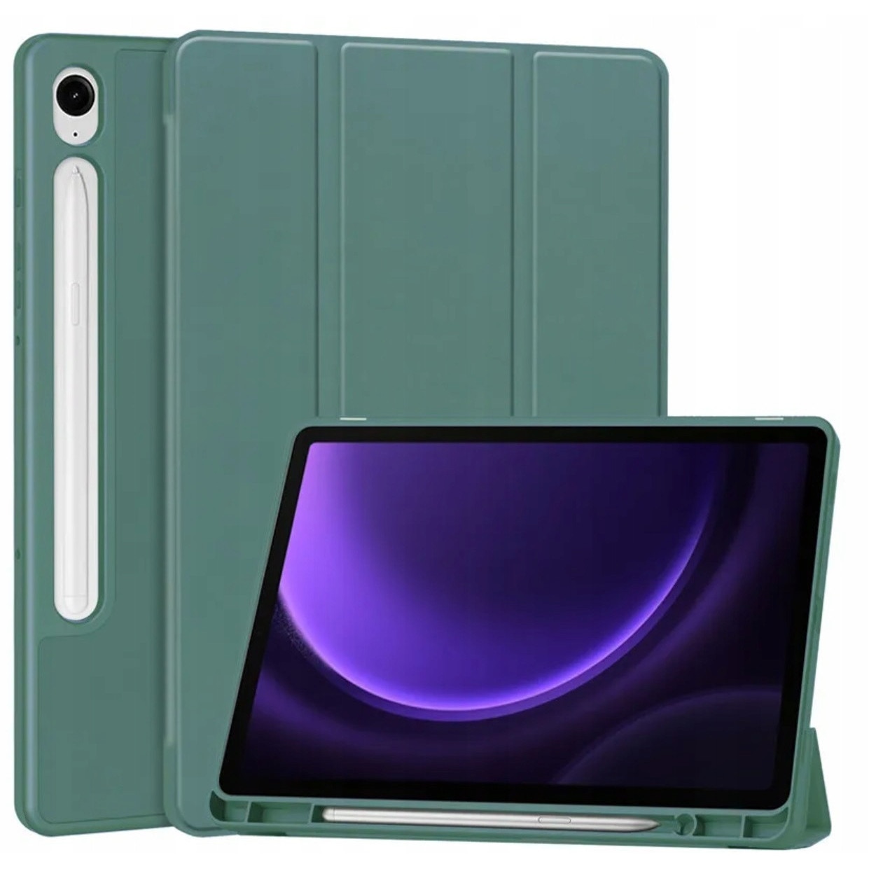 Husa tableta EtuiTab pentru Samsung Galaxy Tab S9 FE 10.9, ecologica, cu suport, loc pentru stylus, neagra