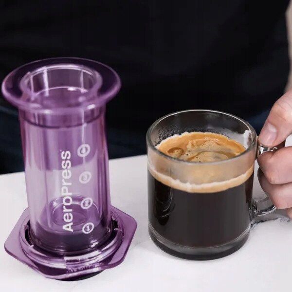 Cafetiere AeroPress Clear Purple, 100 filtre, fiolet, Tritan