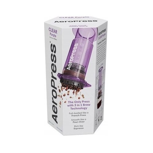 Cafetiere AeroPress Clear Purple, 100 filtre, fiolet, Tritan