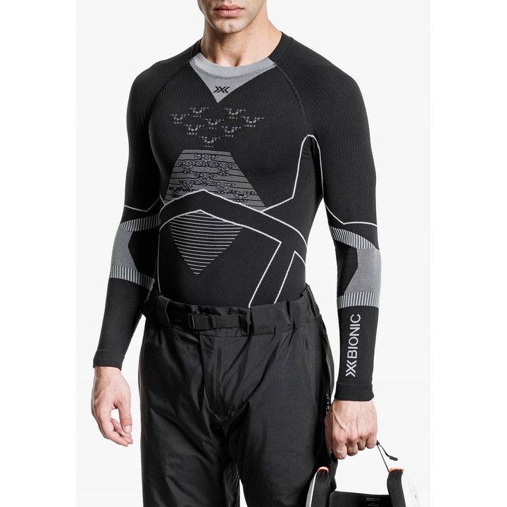 Bluza sport barbati, X-Bionic, Energy Accumulator Light LS, negru/gri, termoactiva