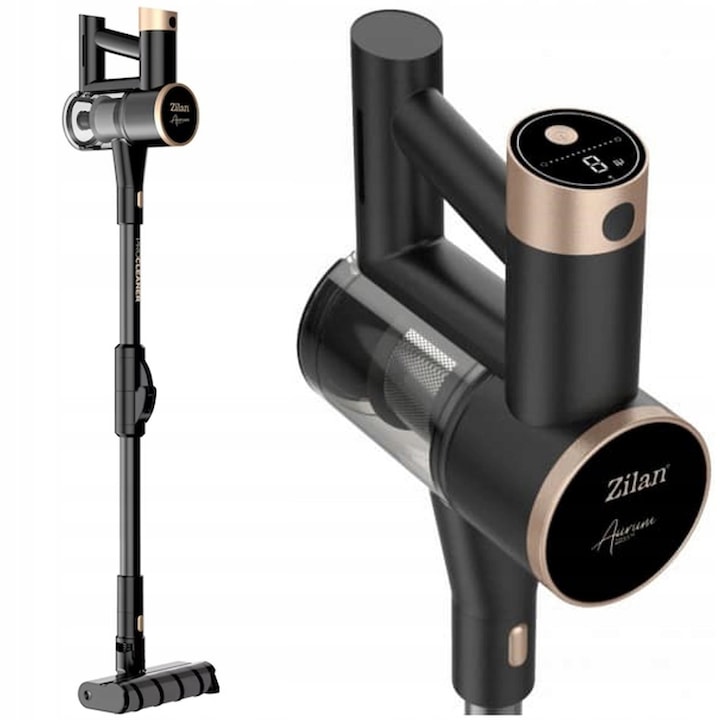 Aspirator vertical fara fir Zilan 220W, 350ml, negru, set complet