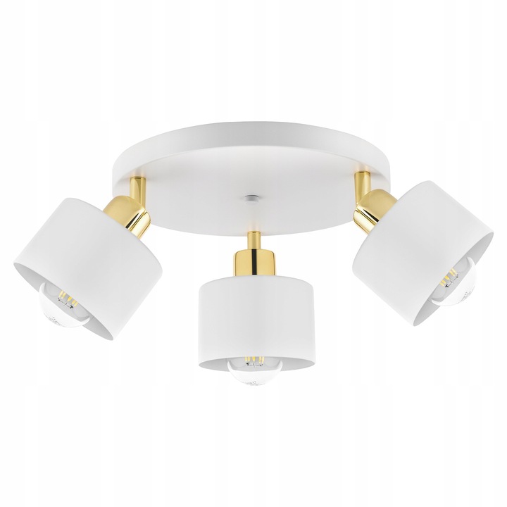 Lustru LEDLUX, modern, metalic, alb cu auriu, 3x E27, 21,5x28,5cm