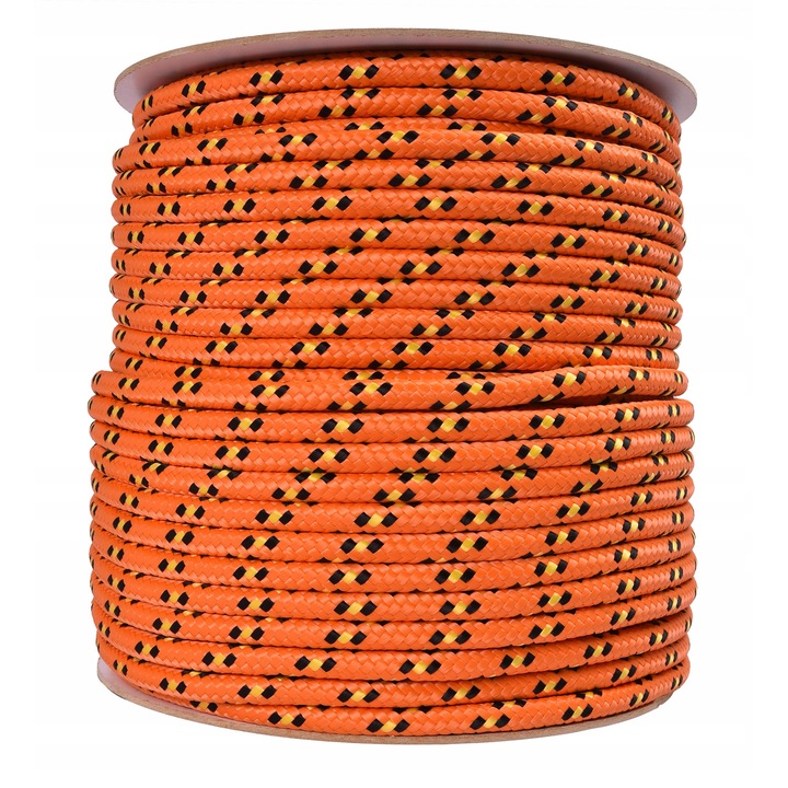 Fonott polipropilén kötél, 12mm, 50m, narancssárga