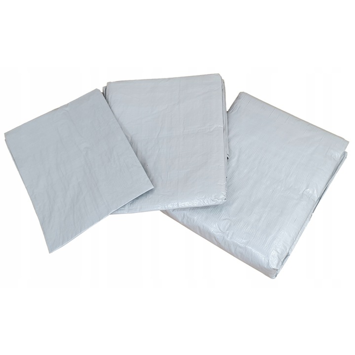 Plandeka Wimar 10x20m, argintie, 120g/m2, impermeabila, rezistenta la inghet
