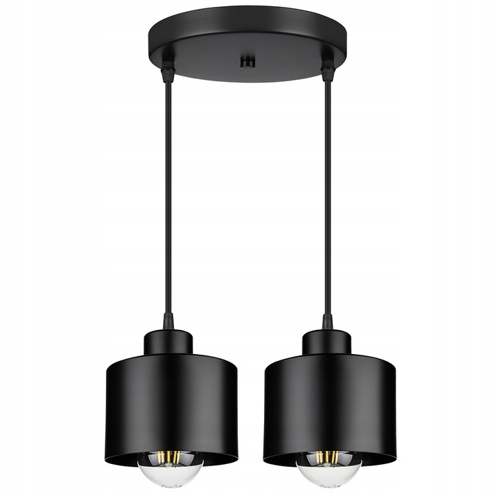 Lustra LEDLUX LX-1061, neagra, 2xE27, inaltime reglabila 30-80cm, design modern