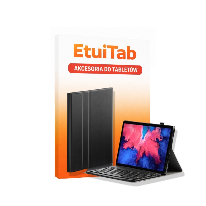 Bluetooth billentyűzetes tok Lenovo Idea Tab 11" 2025-höz, fekete, 18mm vastagság, állvány funkció