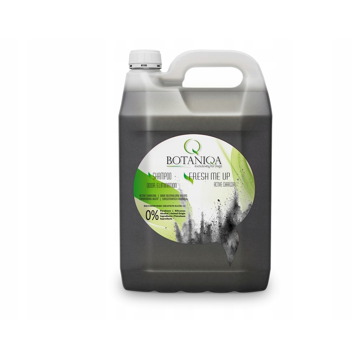 Sampon pentru animale Botaniqa Fresh Me Up, 5L, eliminare mirosuri neplacute, cu carbune activ