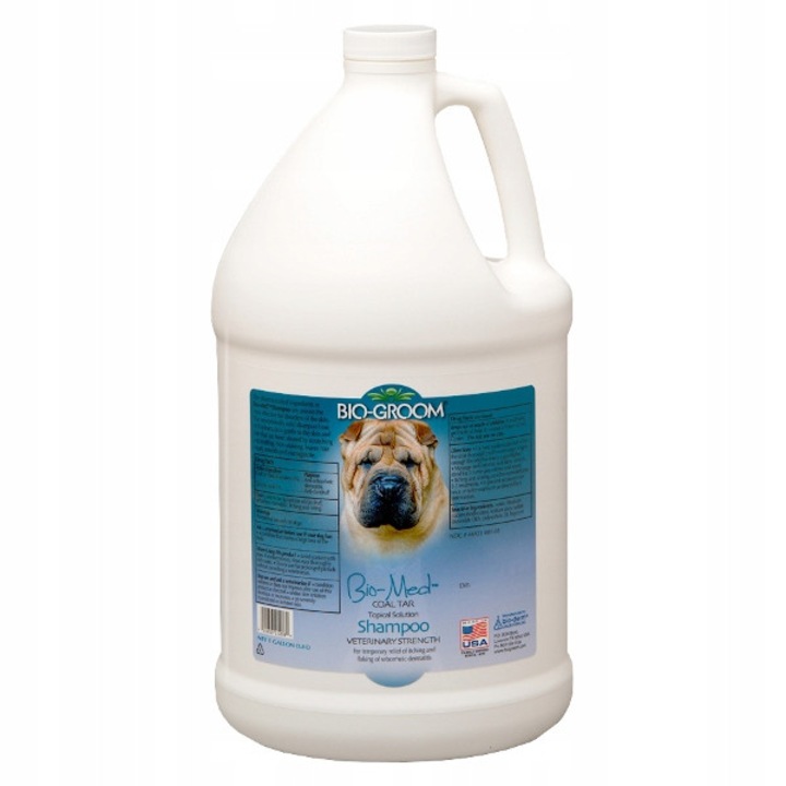 Sampon terapeutic Bio-Groom Bio-Med cu gudron si sulf pentru caini, 3,8L
