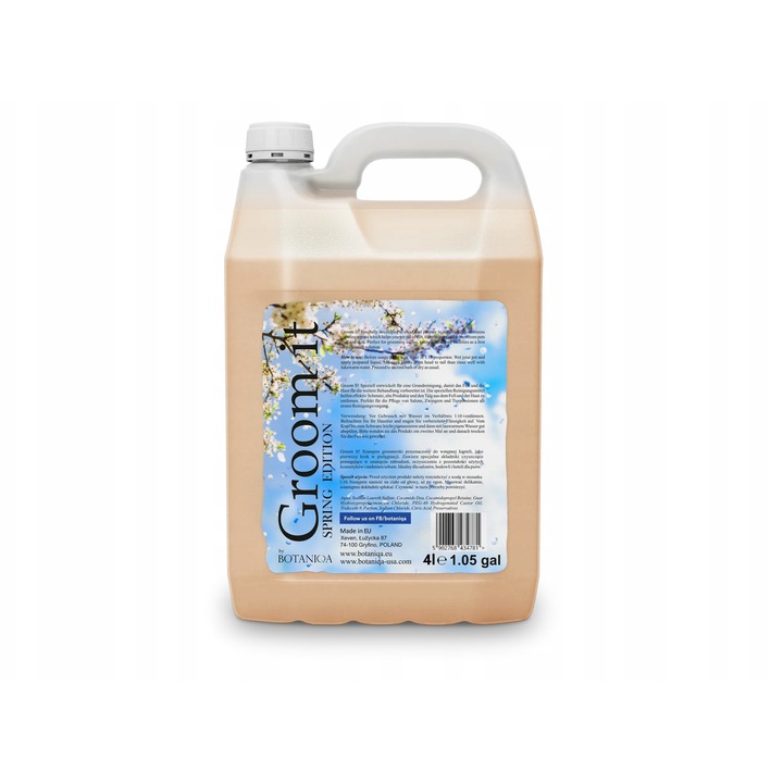 Sampon pentru caini Groom It! Botaniqa, 4L, concentrat, curatare, parfum wiosenny